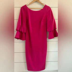 NWOT Calvin Klein Hot Pink Midi Dress